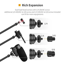 Штатив-держатель Ulanzi Vijim Desktop Flexible Arm/Light StandThree-Stages UV-2666 LS08 Black - мініатюра 8