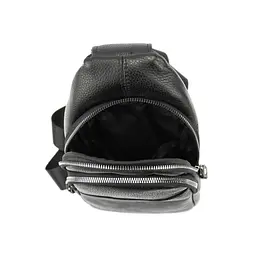 Шкіряна сумка слінг чорна Tiding Bag M56-2552A - мініатюра 2