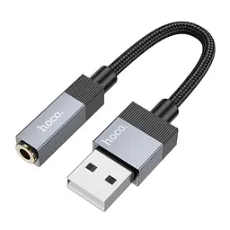 Аудіокабель НОСО UPA32D Clever converter USB to 3.5 1m чорний