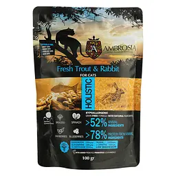 Набір: Сухий корм Ambrosia Grain Free для кошенят зі свіжою індичкою та куркою 100 г + Сухий корм Ambrosia Grain Free для котів зі свіжою фореллю та кроликом 100 г - мініатюра 6