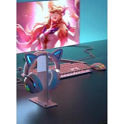Навушники Onikuma X11 Gaming CAT with LED ігрові з вушками котячими фіолетові - мініатюра 4