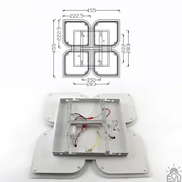 Керована світлодіодна люстра AERO 70W 4F-455x455x57-WHITE-220-IP20 ESLLSE - мініатюра 7