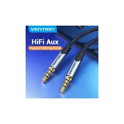 Кабель мультимедійний 3.5mm M to 3.5mm M 0.5m (4pin) gray Vention (BAQHD) - мініатюра 7