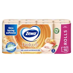 Туалетний папір Zewa Deluxe Персик тришаровий 16 рулонів - мініатюра 2