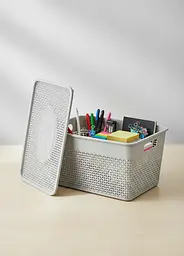 Кошик з кришкою Stars Plast бежевий 12 л (94256/беж) - мініатюра 3