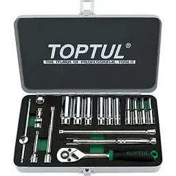 Набір інструменту дюймового Toptul 1/4" 18ед. 3/16"-9/16" (довгі головки) GCAD1813