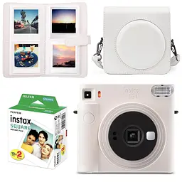 Набор камера Fujifilm Instax Square SQ1, Фотобумага 20шт, Чехол, Фотоальбом 80 фото Белый