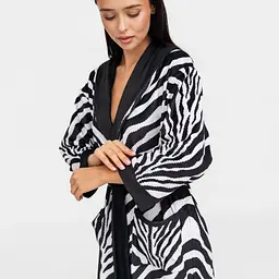 Халат жіночий з плюшевого велюру ексклюзивний Zebra 18266 M-L - мініатюра 4