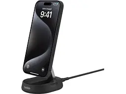 Бездротовий зарядний пристрій Belkin 15 Вт Magnetic Stand Qi2 Black (WIA008vfBK) - мініатюра 3