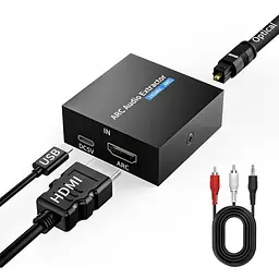 Аудіоконвертер ARC до RCA 192 кГц конвертер HDMI ARC Toslink + 3.5 мм AUX