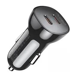 Зарядное устройство для Choetech car 2хUSB-C 40W PD black (TC0008-BK)