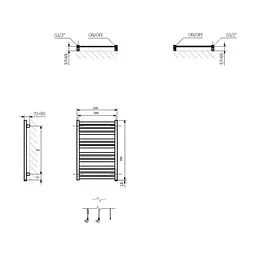 Сушарка для рушників Terma Marlin One 780x530 (WWMRN078053KS95E1U) - мініатюра 3