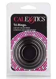 Ерекційне кільце CalExotics Tri-Rings 3 шт чорний - мініатюра 3