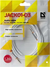 Кабель Defender JACK01-03, білий (87513) (6895747) - мініатюра 3