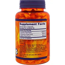 Комплекс амінокислот з розгалуженими ланцюгами Now Branched Chain Amino Acids 120 капсул - мініатюра 2