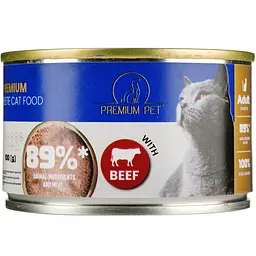 Паштет для дорослих котів Premium Pet з яловичиною 100 г - мініатюра 2