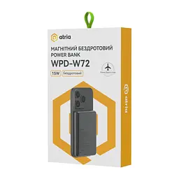 Батарея універсальна Atria 10000mAh, PD/20W, 15W Wireless MagSafe, Black (WPD-W72B) - мініатюра 9