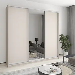Шафа-купе тридверна MebelStar Комбо AL 2ДСП/Дзеркало 250x60x240 см Кашемір (MBS-2143)