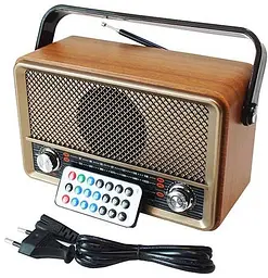 Радіоприймач акумуляторний портативний Bluetooth з пультом радіо акустика USB Retro Radio Kemai MD-511BT