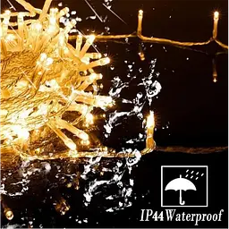 Гірлянда штора LED 3×3 м 480 діодів тепле біле світло, живлення від мережі 220V - мініатюра 3