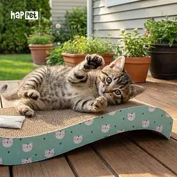 Happet Картонна кігтеточка "TIGER"+Котяча м'ятаКошачья мята, 43x21x5 см (DK01) - мініатюра 4