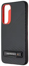 Оригинальный противоударный чехол с подставкой для Samsung Galaxy S23 Gear4 Battersea Black Orange (702010952) - миниатюра 1