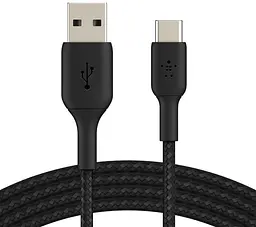 Кабель Belkin USB-A > USB-C заряджання/синхронізації 2м, 15Вт, Type-C, плетений, чорний teh0013736 - мініатюра 2