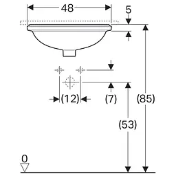 Умивальник Geberit Variform 48x42 Білий 500.749.01.2 - мініатюра 3