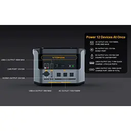 Зарядна станція Vtoman FlashSpeed 1500 PB-58 1500W 1548Wh / 1500 Вт / 1548 Вт/ч / LiFePO4 (FlashSpeed 1500) UA - мініатюра 14