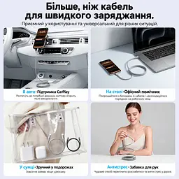 Кабель Vention TSAJF магнітний USB-C - USB-C PD 3.1 240 Вт 1 м титаново-золотий (TSAJF) - мініатюра 13