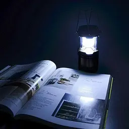 Лампа ліхтар туристичний "Sihong SH-5800T" 1W+6LED, повербанк ліхтар на сонячній батареї Чорний (NS) - мініатюра 4