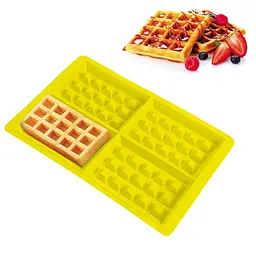 Форма силіконова для випікання вафель 28x18x1.5 см, Kitchen Master Жовтий 86199 - мініатюра 2