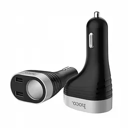 Автомобільний зарядний пристрій із цифровим дисплеєм 2 USB HOCO Z29 Regal - мініатюра 2