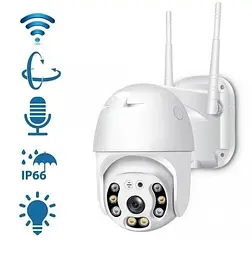 IP камера відеоспостереження вулична поворотна Wi-Fi UKC Smart Home Camera A6 4.0 Mp біла