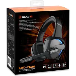 Ігрові навушники REAL-EL GDX-7620 Black (EL124100045) [112559] - мініатюра 9
