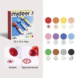 Маркери з круглим кінчиком та штампами Mideer 12 шт. (MD3386) - мініатюра 3