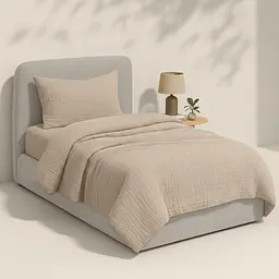 Дитяча постіль Cosas Beige без простирадла муслін 110х140 см (Set_Muslin_050Beige_140_2) - мініатюра 2