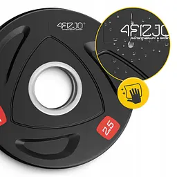 Диск олімпійський 4FIZJO 2 x 2.5 кг 51 мм металевий, прогумований Black (P-5905973401265) - мініатюра 4