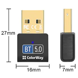 Адаптер Bluetooth v5.0 USB, чорний Colorway - мініатюра 9