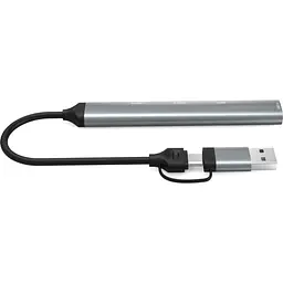 Концентратор Dynamode 5-in-1 USB Type-C/Type-A to 1хUSB3.0, 2xUSB 2.0, card-reader SD/MicroSD (DM-UH-514) - мініатюра 2