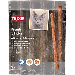 Набір ласощі для кішок Trixie Premio Quadro-Sticks, ягня та індичка 5 шт по 25 г