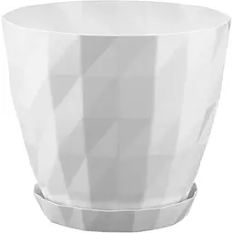Вазон для квітів Serinova Crystal з підставкою 3.25 л бежевий (20-KRT401204-200100)