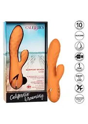 Вібратор-кролик Calexotics Newport Beach Babe, 21.5 см (жовтогарячий) - мініатюра 6