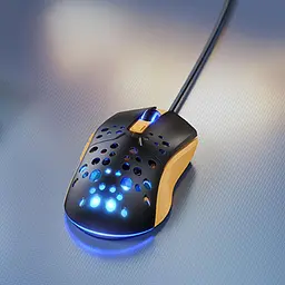 Миша дротова Hoco GM51 Sky Luminous Black/Yellow - мініатюра 4