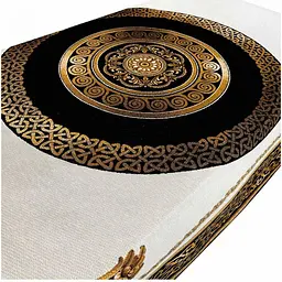 Скатертина Прованс Baroque 140х135 см чорно-біла з золотим (25407) - мініатюра 5