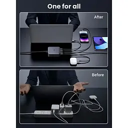Зарядний пристрій 4xUSB 100W (3хUSB-C+USB-A) Gan Nexode чорний CD328 Ugreen Desktop Fast Charger (90928) - мініатюра 7
