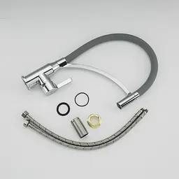 Змішувач для кухні Frap F4552 з гнучким виливом сірий/хром - мініатюра 5
