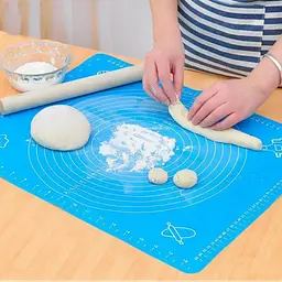 Килимок силіконовий Kamille для розкачування тіста 50*39 см Синій - мініатюра 4