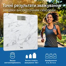 Ваги цифрові підлогові Amina ADE BE2306-5 білий мармур - мініатюра 3