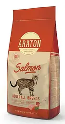 Повноцінний сухий корм із лососем для дорослих кішок ARATON SALMON Adult All Breeds 15 кг